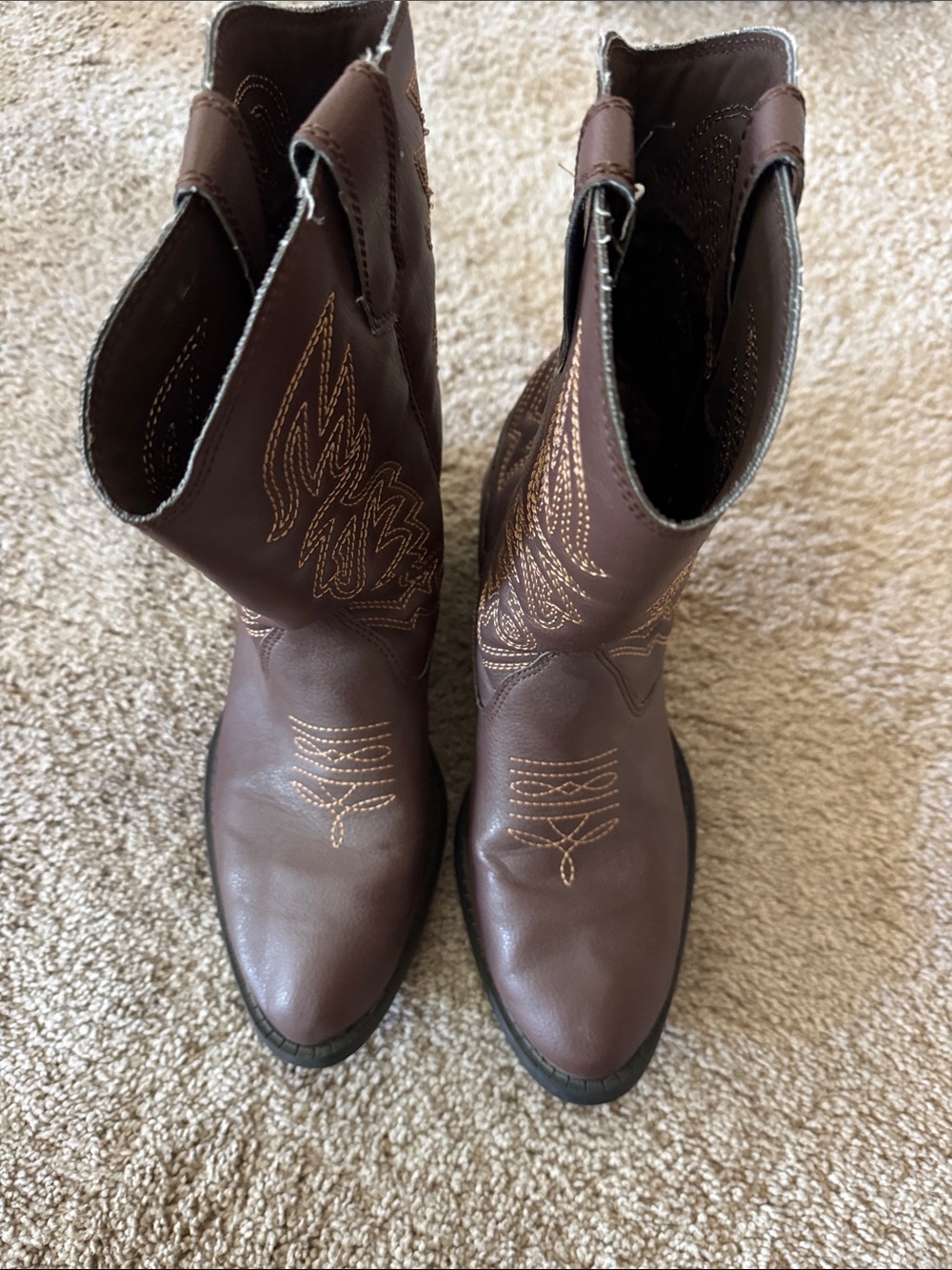 Deer Stags Brown Embroidered Western Cowboy Boots
